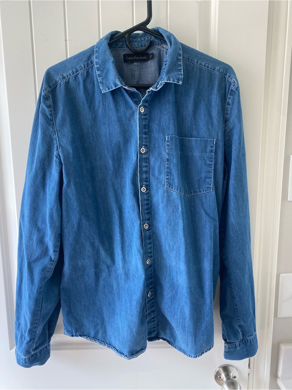 Calvin Klein Jeans Blue Denim Long-Sleeve Button-Up Shirt